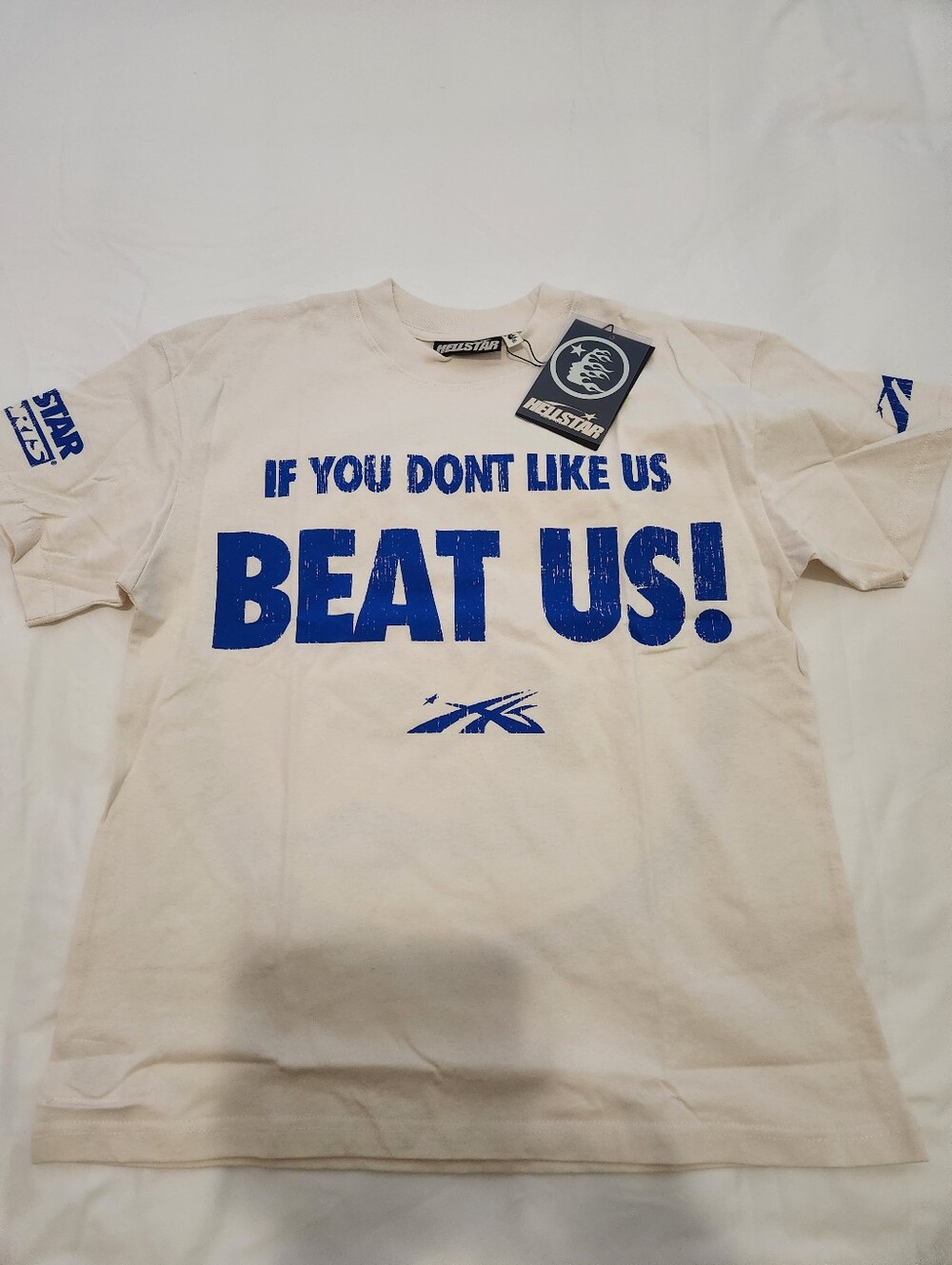 Keelstar 'Beat Us!' Graphic Tee - White & Royal Blue